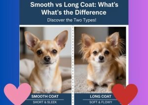 an image of comparison of chihuahua one is smooth coat another one is long coat
