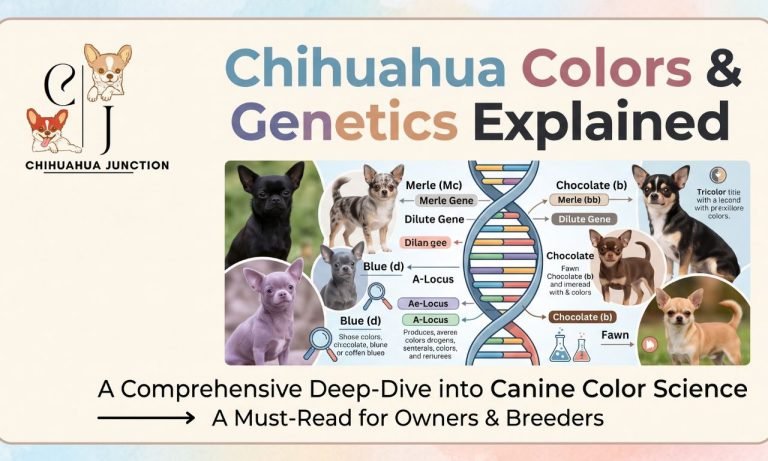 a text based featured image where shown chihuahua colors and genetics guide